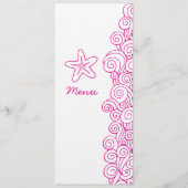 Zee zwril roze bruine bruine bruiloft menu (Voorkant)