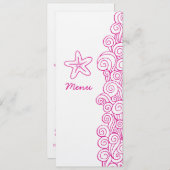 Zee zwril roze bruine bruine bruiloft menu (Voorkant / Achterkant)