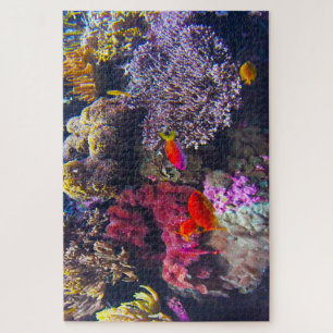 Zeeanemonen en tropische vissen. legpuzzel