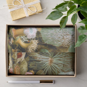 Zeeanemonen Marien Leven, Vintage Oceandieren Tissuepapier