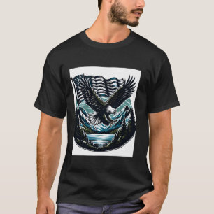 zeearend die met lange vlag op bergen jaagt t-shirt