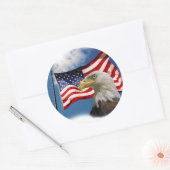 zeearend en vlag ronde sticker (Envelop)