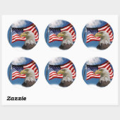 zeearend en vlag ronde sticker (Vel)