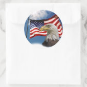 zeearend en vlag ronde sticker (Tas)