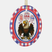 Zeearend met vuurwerk– VS 250 jaar 1776-2026 Keramisch Ornament (Rechts)
