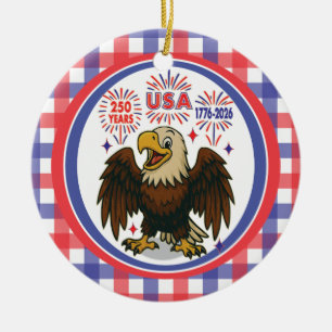 Zeearend met vuurwerk– VS 250 jaar 1776-2026 Keramisch Ornament