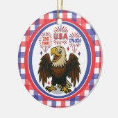 Zeearend met vuurwerk– VS 250 jaar 1776-2026 Keramisch Ornament (Links)