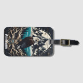 zeearend stijgt omhoog over bergen bagagelabel (Voorkant (horizontaal))