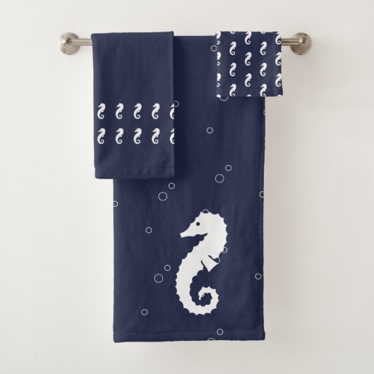 Zeebaars, blauw en wit bad handdoek (Insitu)