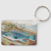 Zeebaars door S.A. Kilbourne, Vintage Vis Sleutelhanger (Voorkant)