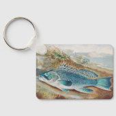 Zeebaars door S.A. Kilbourne, Vintage Vis Sleutelhanger (Achterkant)