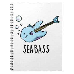 Zeebaars Grappige Basgitaar Vis Pun Notitieboek