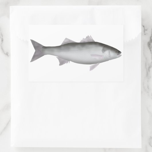 zeebaars rechthoekige sticker (Tas)