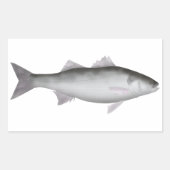 zeebaars rechthoekige sticker (Voorkant)