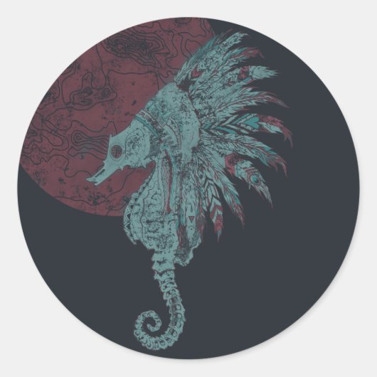 zeebaars ronde sticker (Voorkant)