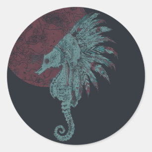 zeebaars ronde sticker