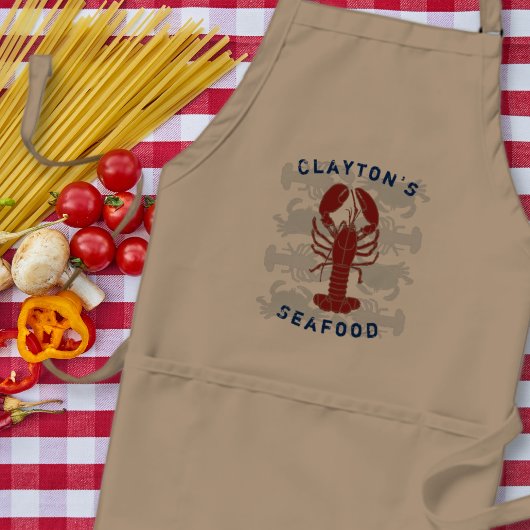 Zeebanket Chef Kreeft Naamsjabloon Schort