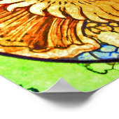 Zeebed/oceaanvloer op Glas in lood Poster (Hoek)