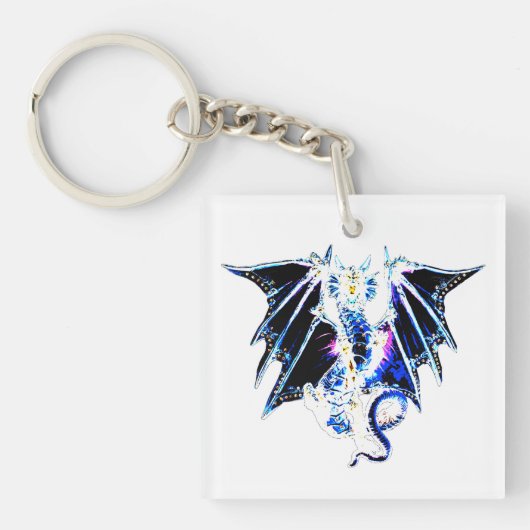 Zeebeest Draak Mythische Oceaanslang Fantasie Sleutelhanger (Voorkant)