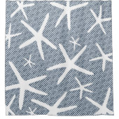 Zeeblauw en witstaarststrand douchegordijn (Voorkant)