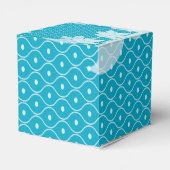 zeeblauw witte bloem eenvoudig elegant bedankdoosjes (Achterkant)