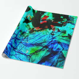 Zeeblauwe abstracte inpakpapier, Zoete oceaanblauw Cadeaupapier