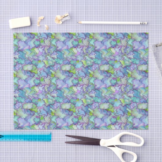 Zeeblauwe & Mintgroene Aquarel Decoupage Tissuepapier (Craft)