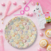 zeebodem met eieren , bloemen en vogels papieren bordje (Feest)