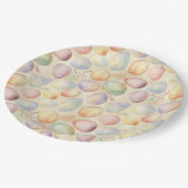 zeebodem met eieren , bloemen en vogels papieren bordje (Gekanteld)