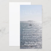Zeeboot en eiland 2 Betuiging van medeleven dank j Bedankkaart (Voorkant / Achterkant)