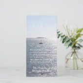 Zeeboot en eiland 2 Betuiging van medeleven dank j Bedankkaart (Staand voorkant)