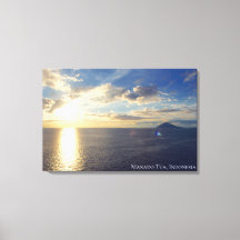 Zeeboot Zonsondergang Eiland Horizon Landschap Fot