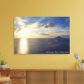 Zeeboot Zonsondergang Eiland Horizon Landschap Fot Canvas Afdruk (Insitu (Woonkamer))