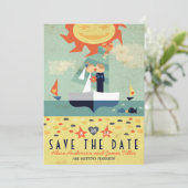 zeebootaanlanding Bewaar de datum Save The Date (Staand voorkant)