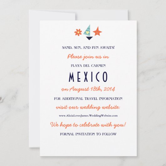 zeebootaanlanding Bewaar de datum Save The Date (Achterkant)