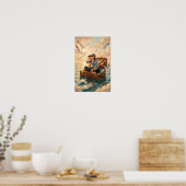 Zeebound Droombeeld in een Zwevende Koffer Poster (Keuken)
