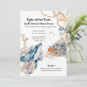 Zeebrasem waterverf sinaasappel zee kaart (Staand voorkant)