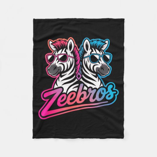Zeebros Cute Zebra Duo Design For Zebros Lovers  Fleece Deken (Voorkant)