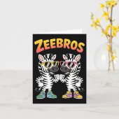 Zeebros Cute Zebra Duo Design For Zebros Lovers  Kaart (Gele Bloem)