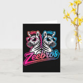Zeebros Cute Zebra Duo Design For Zebros Lovers  Kaart (Gele Bloem)