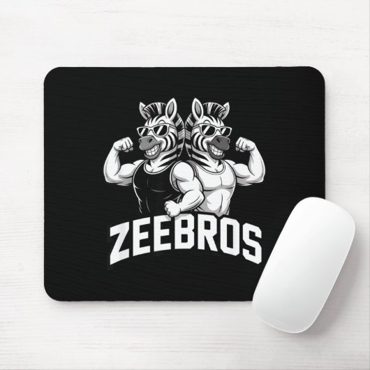 Zeebros Cute Zebra Duo Design For Zebros Lovers  Muismat (Met muis)