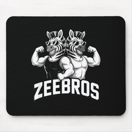 Zeebros Cute Zebra Duo Design For Zebros Lovers  Muismat (Voorkant)