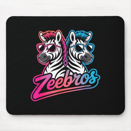 Zeebros Cute Zebra Duo Design For Zebros Lovers Muismat (Voorkant)