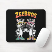 Zeebros Cute Zebra Duo Design For Zebros Lovers Muismat (Met muis)