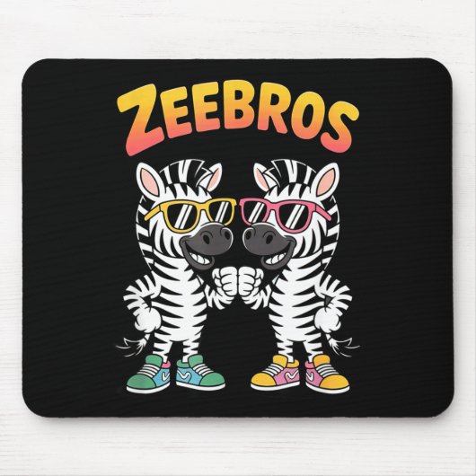Zeebros Cute Zebra Duo Design For Zebros Lovers Muismat (Voorkant)