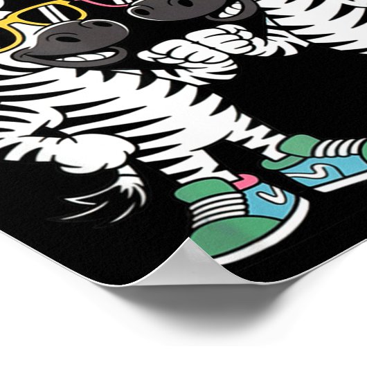 Zeebros Cute Zebra Duo Design For Zebros Lovers Poster (Hoek)