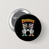 Zeebros Cute Zebra Duo Design For Zebros Lovers Ronde Button 5,7 Cm (Voorkant /achterkant)