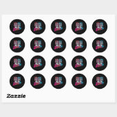Zeebros Cute Zebra Duo Design For Zebros Lovers  Ronde Sticker (Vel)