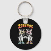Zeebros Cute Zebra Duo Design For Zebros Lovers  Sleutelhanger (Voorkant)