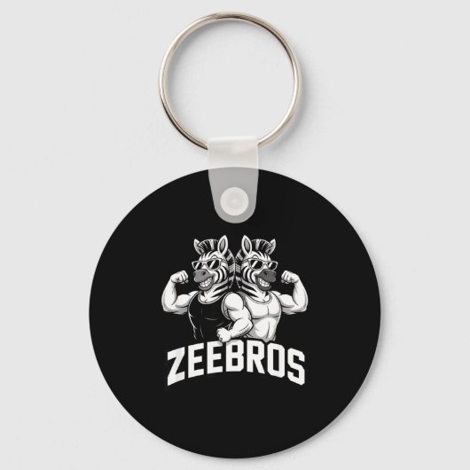 Zeebros Cute Zebra Duo Design For Zebros Lovers  Sleutelhanger (Voorkant)